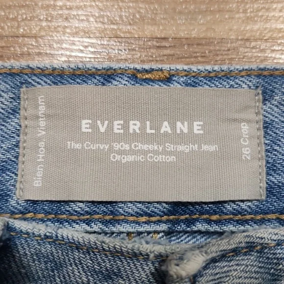 Everlane Curvy 90s Cheeky Straight Jean‎ Organic Cotton Light Wash Rigid Size 26 - Picture 6 of 10